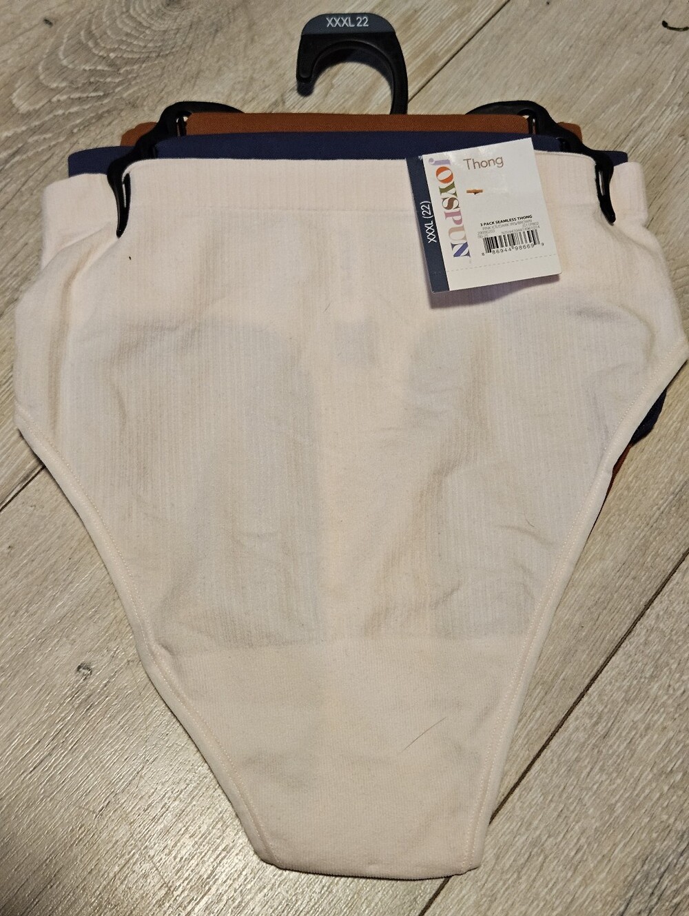 Joyspun Womens Seamless Thong Underwear 3 Pack Size XXXL (22) Stretch NWT